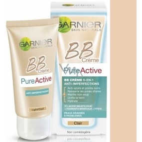 Garnier Skin Naturals Pure Active BB cream krém proti nedokonalostem 5v1 SPF15 Light 50 ml