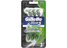 Gillette Blue 3 Sensitive 3břitý jednorázový holící strojek pro muže 3 kusy