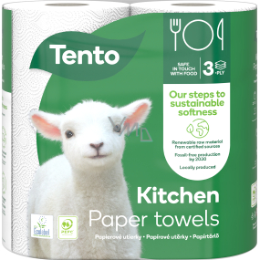 Tento Kitchen Innovations papírové utěrky velmi pevné 3 vrstvé 73 útržků 2 role