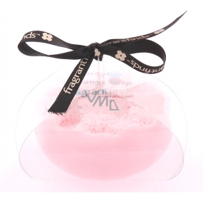 Fragrant Engagement Glycerinové mýdlo masážní s houbou naplněnou vůní parfému Lanvin Marry Me v barvě bílorůžové 200 g