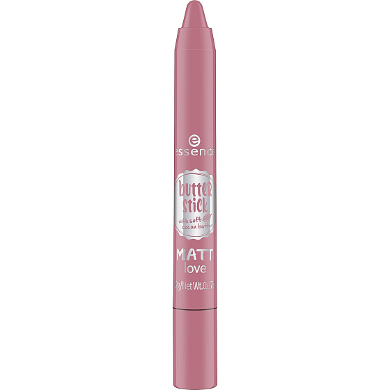 Essence Butter Stick Matt Love barva na rty 04 Pink Marshmallow 2,2 g
