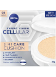 Nivea Expert Finish Cellular 3v1 pečující tónovací krém make-up v houbičce 02 Medium 15 g