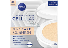 Nivea Expert Finish Cellular 3v1 pečující tónovací krém make-up v houbičce 02 Medium 15 g