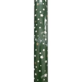 Zoewie Dárkový balicí papír 70 x 150 cm Vánoční zelený - bílé hvězdičky