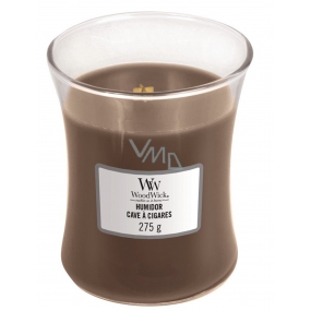 WoodWick Humidor - Pouzdro na doutníky vonná svíčka s dřevěným knotem a víčkem sklo střední 275 g