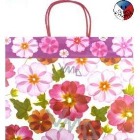 Nekupto Dárková kraftová taška 32,5 x 26 x 13 cm Květy 1 kus 128