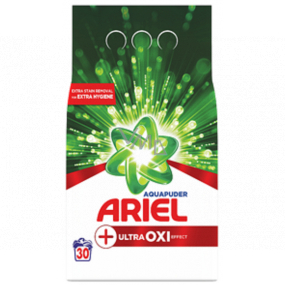 Ariel Aquapuder Ultra Oxi Effect prací prášek na bílé, barevné a černé prádlo 30 dávek 2,250 kg