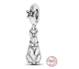 Charm Sterlingové stříbro 925 Králíček s růžovým nosem, přívěsek na náramek zvíře