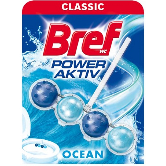 Bref Power Aktiv 4 Formula Ocean WC blok pro hygienickou čistotu a svěžest Vaší toalety, zbarvuje vodu 50 g