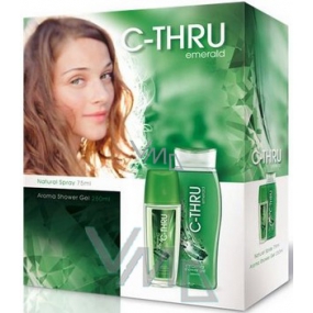 C-Thru Emerald parfémovaný deodorant sklo pro ženy 75 ml + sprchový gel 250 ml, kosmetická sada