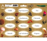 Arch Samolepky na kořenky Juta barvotisk Chilli - orientální koření