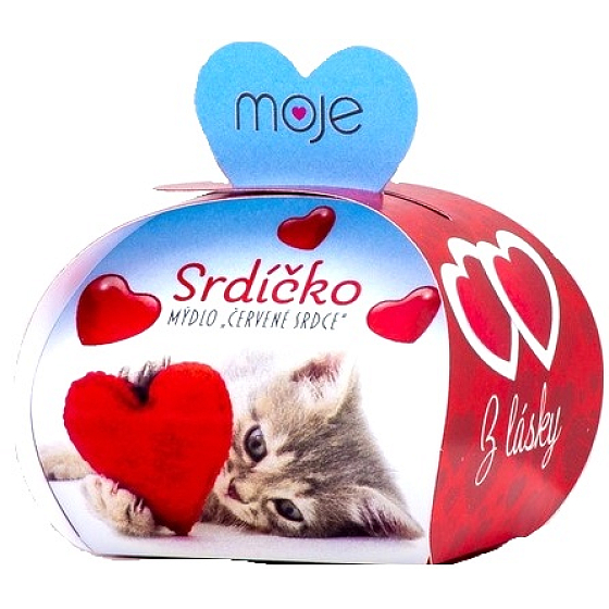 NeoCos Srdíčko červené dárkové mýdlo v krabičce 35 g