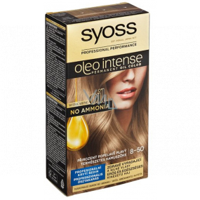 Syoss Oleo Intense Color barva na vlasy bez amoniaku 8-50 Přirozený popelavě plavý