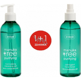 Ziaja Manuka Tree Purifying mycí gel 200 ml + Manuka Tree Purifying adstringentní pleťový tonik 200 ml, duopack