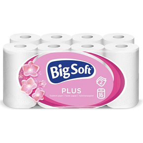Big Soft Plus 2vrstvý toaletní papír, 16 rolí, 17,6 m role