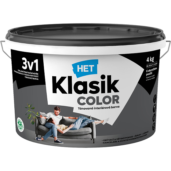 Het Klasik Color malířská barva, 0187 šedý antracitový, 4 kg