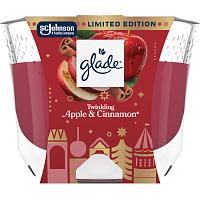 Glade velká vonná svíčka Twinkling Apple & Cinnamon 204 g