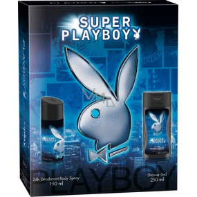 Playboy Super Playboy for Him deodorant sprej 150 ml + sprchový gel 250 ml, kosmetická sada