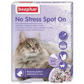 Beaphar No Stress Pipeta pro uklidnění, odstranění stresu, úzkosti kočka 3 x 0,4 ml