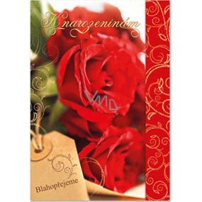 Ditipo Hrací přání k narozeninám Červené růže Milan Chladil Krásné je žít 224 x 157 mm