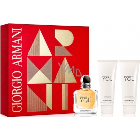 Giorgio Armani Emporio Because Its You parfémovaná voda pro ženy 50 ml + sprchový gel 75 ml + tělové mléko 75 ml, dárková sada