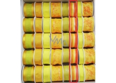 Ditipo Stuha látková s drátkem žluto oranžová, proužek 3 m x 25 mm