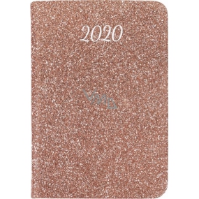 Albi Diář 2020 mini Růžové třpytky 11 x 7,5 x 1 cm