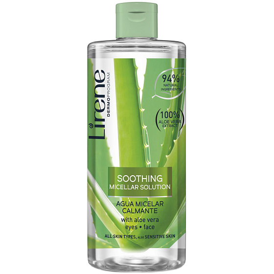 Lirene Aloe Vera zklidňující micelární voda pro všechny typy pleti 400 ml