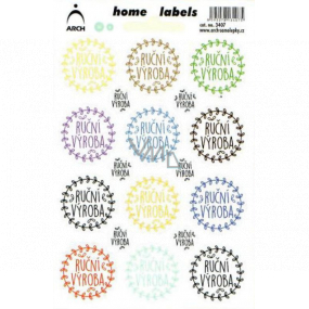Arch Domácí etikety Home Labels samolepky Ruční výroba barevné 12 x 18 cm