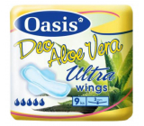 Oasis Ultra Wings Deo Aloe Vera ultra tenké parfémované hygienické vložky s křidélky 9 kusů