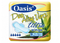 Oasis Ultra Wings Deo Aloe Vera ultra tenké parfémované hygienické vložky s křidélky 9 kusů