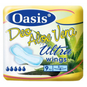 Oasis Ultra Wings Deo Aloe Vera ultra tenké parfémované hygienické vložky s křidélky 9 kusů