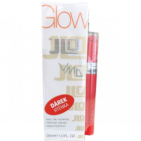Jennifer Lopez Glow By JLo toaletní voda pro ženy 30 ml + Revlon Ultra HD Gel Lipcolor rtěnka 725 Sunset 1,7 g, dárková sada pro ženy
