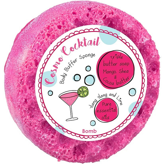 Bomb Cosmetics Cosmo Coctail přírodní sprchová masážní houba s vůní 200 g