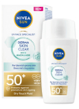 Nivea Sun Derma Skin Clear OF 50+ lehký pleťový krém na opalování 40 ml