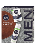 Nivea Men Sensitive Care voda po holení 100 ml + Nivea Men Sensitive pěna na holení 200 ml, kosmetická sada pro muže