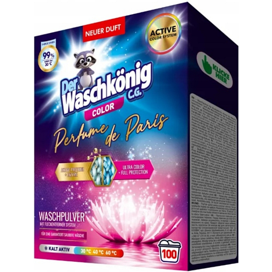 Waschkönig Color Parfume de Paris prací prášek box 100 dávek, 6 kg
