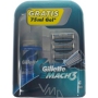 Gillette Mach3 náhradní hlavice 4 kusy + gel na holení 75 ml, kosmetická sada, pro muže