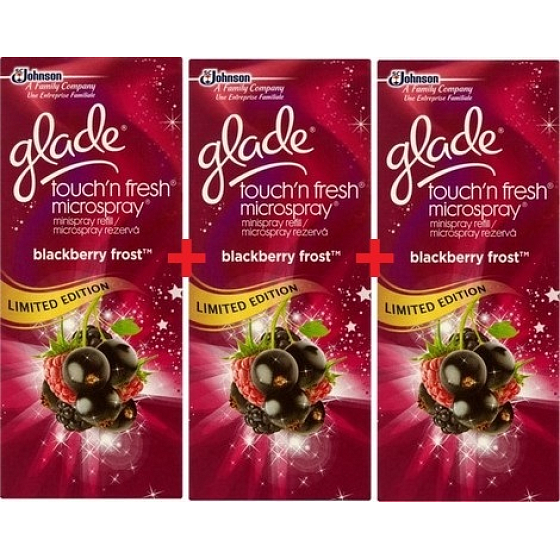 Glade One Touch Blackberry Frost mini sprej náhradní náplň 3 x 10 ml