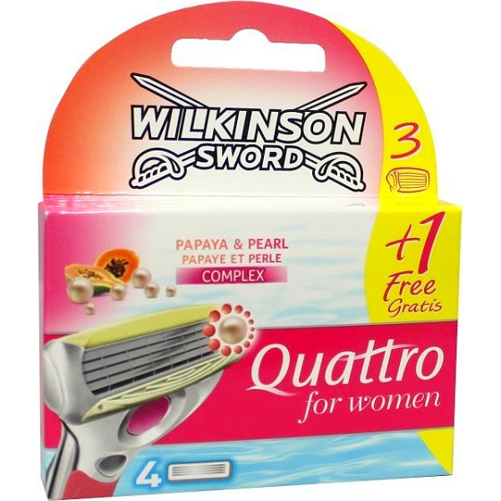 Wilkinson Quattro for Woman Papaya & Pearl náhradní hlavice 4 kusy