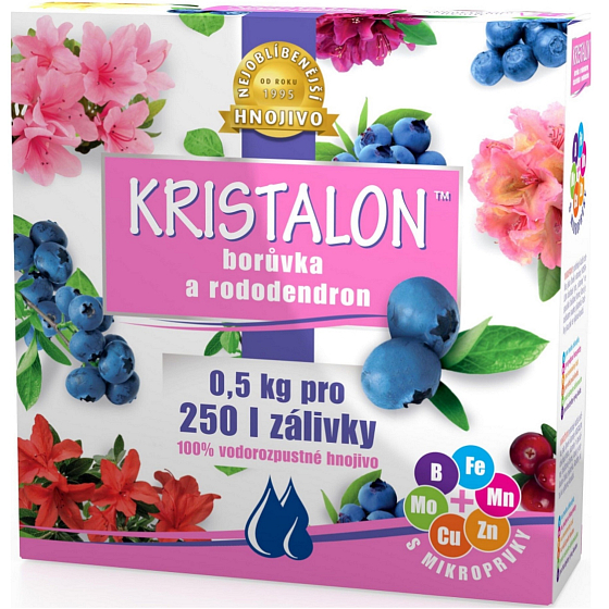 Agro Kristalon Rododendron vodorozpustné univerzální hnojivo 0,5 kg pro 250 l zálivky