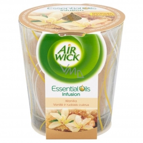 Air Wick Essential Oils Infusion Vanilla & Brown Sugar vonná svíčka ve skle 105 g