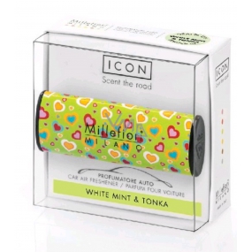 Millefiori Milano Icon White Mint & Tonka - Bílá máta a tonkové boby vůně do auta Cuori & Fiori voní až 2 měsíce 47 g