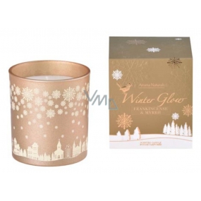 Arome Winter Glow Frankincense & Myrrh svíčka vonná sklo zlatá v dárkové krabičce 80 x 90 mm 500 g