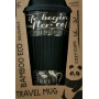 Cozy Time Bamboo Eco Chalkboard bambusový ekologický termohrnek + silikonové víčko černý - nápisy 450 ml