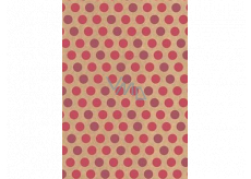 Ditipo Dárkový balicí papír 70 x 200 cm KRAFT Růžová kolečka