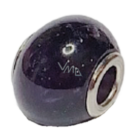Ametyst modrý přívěsek kulatý přírodní kámen 14 mm, otvor 4,2 mm 1 kus, kámen králů a biskupů