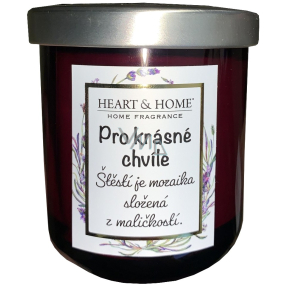 Heart & Home Sladké třešně sójová vonná svíčka s nápisem Pro krásné chvíle 110 g