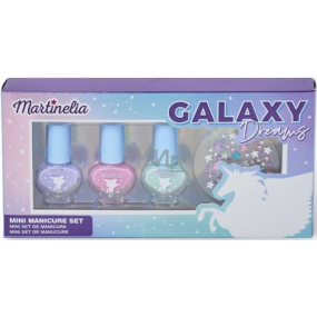 Martinelia Galaxy Dreams lak na nehty 3 x 3 ml + samolepky na nehty, kosmetická sada pro děti