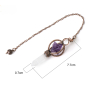 Ametyst Merkaba kyvadlo + čirý křemen + bronz, přívěsek přírodní kámen 7,7 cm, řetízek cca 26,5 cm